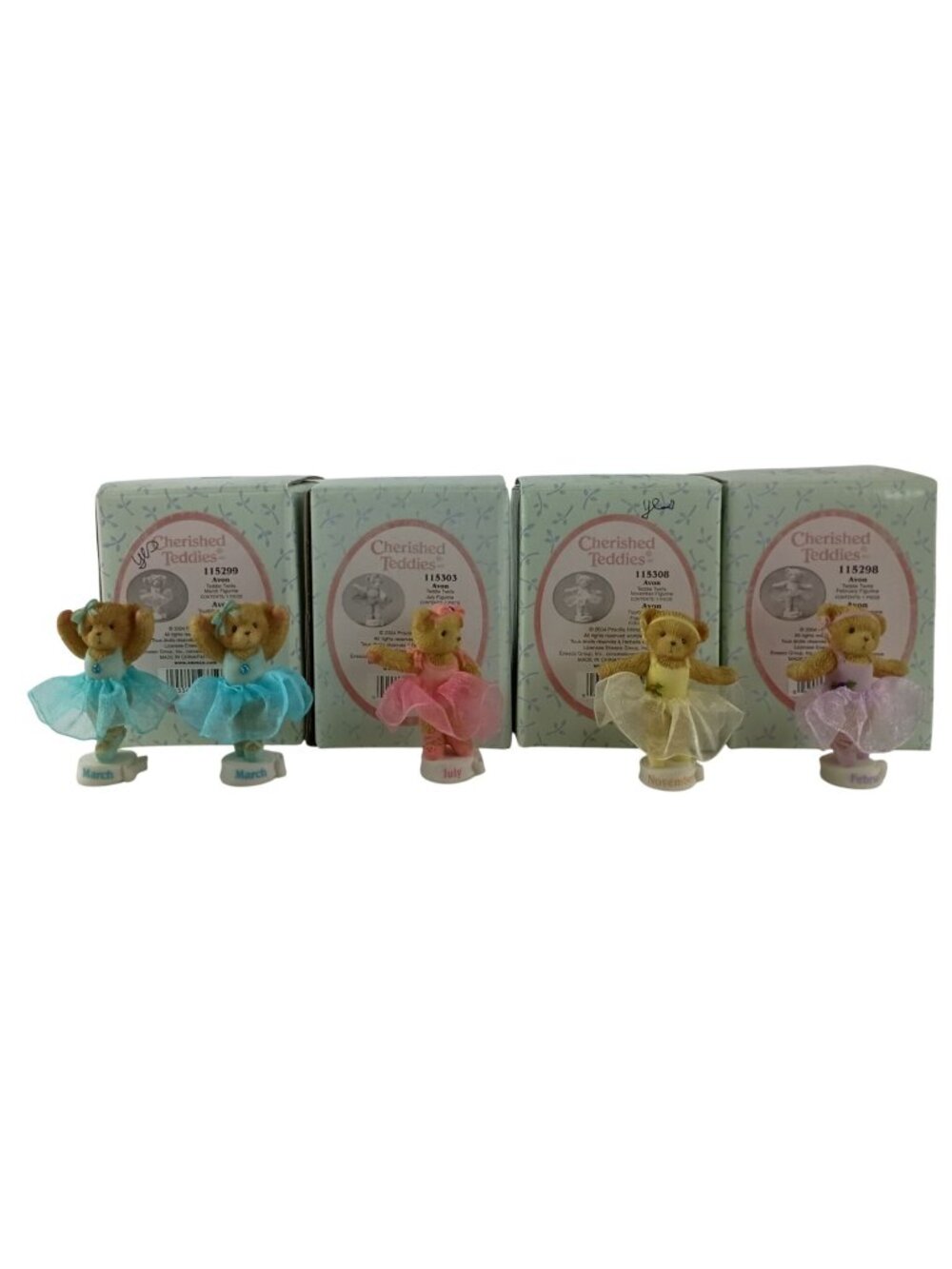 Lot of 5 Cherished Teddies Figurines 2.5" Avon Vintage